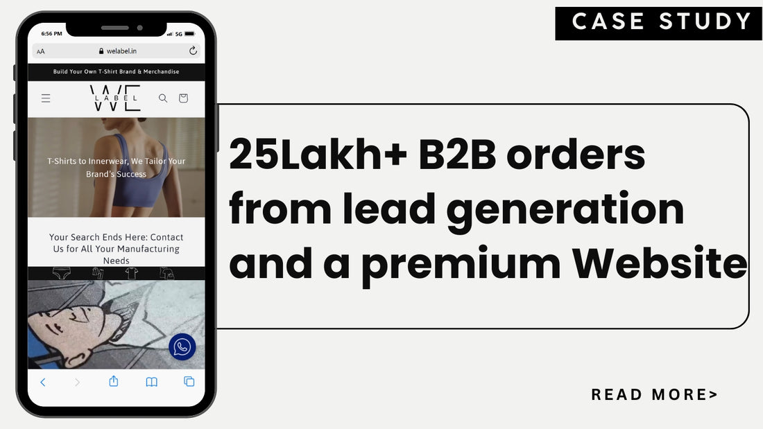 WeLabel got 25Lakh+ B2B orders from lead generation and a premium Website